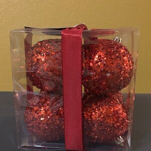 Christian Siriano Sparkling Red Ornaments